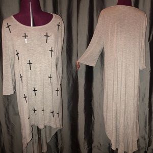 Glamorous High-Low Sequin Cross Tunic
